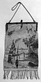 Evening purse, glass, metal, linen, silk, probably French